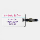 Niedlicher Hund und Katze, Reise, persönliche Name Gepäckanhänger (Rückseite horizontal)