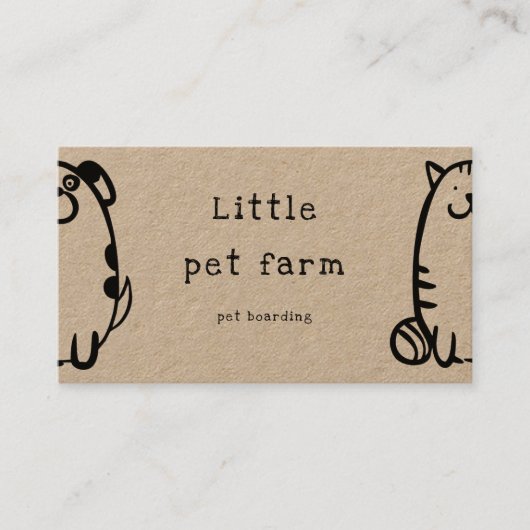 niedlicher Hund- und Katzen-Doodle-Boarding Visitenkarte (Vorderseite)