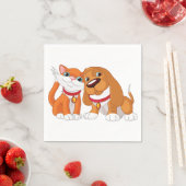 Niedlicher Hund und Katzenpapier Napkins Serviette (Beispiel)