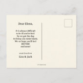 Niedlicher Hund und Leckereien werden bald gut Postkarte (Rückseite)