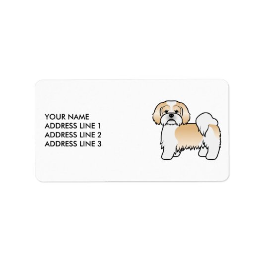Niedlicher Hund und Lhasa Adressaufkleber (Vorne)