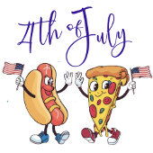 Niedlicher Hund und Pizza am 4. Juli GRILLEN Einladung