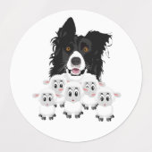 Niedlicher Hund und Schafe Etiketten (Design 2)