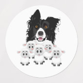 Niedlicher Hund und Schafe Etiketten (Design 1)