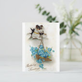 Niedlicher Hund und Schuhe Geburtstagsgrüße Postkarte (Stehend Vorderseite)