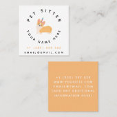 Niedlicher Hund Unicorn Haustier Hotel Tierpflege Quadratische Visitenkarte (Vorne/Hinten)