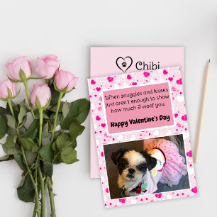 Niedlicher Hund - Valentinstag in Rosa und Weiß Feiertagskarte
