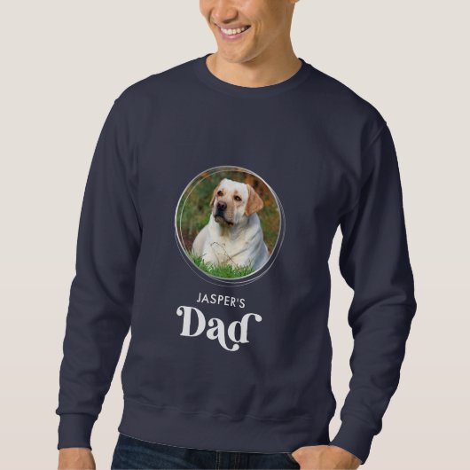 Niedlicher Hund VATER Personalisiert Retro Pet Fot Sweatshirt (Vorderseite)