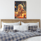 Niedlicher Hund Violine spielen Leinwanddruck (Insitu (Schlafzimmer))