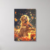 Niedlicher Hund Violine spielen Leinwanddruck (Vorderseite)
