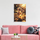 Niedlicher Hund Violine spielen Leinwanddruck (Insitu (Wohnzimmer))