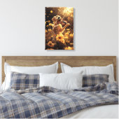 Niedlicher Hund Violine spielen Leinwanddruck (Insitu (Schlafzimmer))