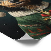 Niedlicher Hund Weihnachten Kunst: Adorable Holida Poster (Ecke)