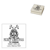 Niedlicher Hund Weihnachten Rücksendeadresse Gummistempel (Stempel)