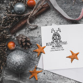 Niedlicher Hund Weihnachten Rücksendeadresse Gummistempel