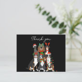 Niedlicher Hund Weihnachten vielen Dank Holiday Po Postkarte (Stehend Vorderseite)