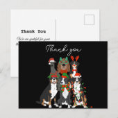 Niedlicher Hund Weihnachten vielen Dank Holiday Po Postkarte (Vorne/Hinten)