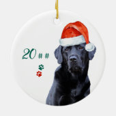 Niedlicher Hund Weihnachten Weihnachtshund Haustie Keramik Ornament (Hinten)