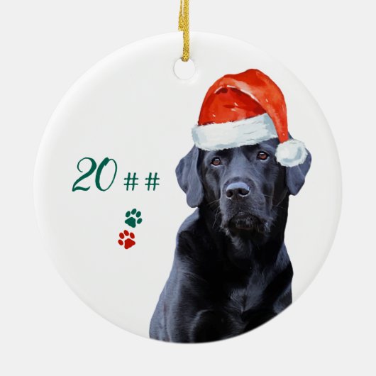 Niedlicher Hund Weihnachten Weihnachtshund Haustie Keramik Ornament (Hinten)