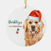 Niedlicher Hund Weihnachten Weihnachtsmann Hund Ha Keramik Ornament (Vorne)