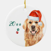Niedlicher Hund Weihnachten Weihnachtsmann Hund Ha Keramik Ornament (Hinten)