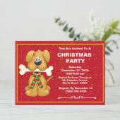 Niedlicher Hund Weihnachts-Party Einladung (Stehend Vorderseite)