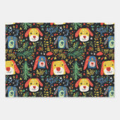 Niedlicher Hund Weihnachtsblatt Geschenkpapier Set (Vorderseite)