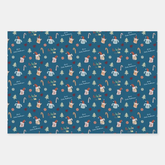 Niedlicher Hund Weihnachtsgeschenk für Haustiere a Geschenkpapier Set (Vorderseite 2)