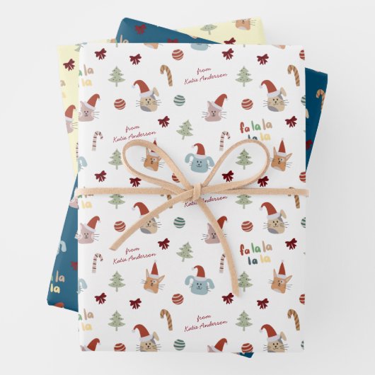 Niedlicher Hund Weihnachtsgeschenk für Haustiere a Geschenkpapier Set (Beispiel)
