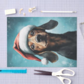 Niedlicher Hund Weihnachtsmannmütze Dackel Weihnac Seidenpapier (Handwerk)
