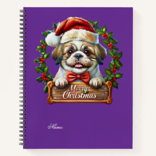 Niedlicher Hund Weihnachtsschmuck - Frohe Weihnach Notizblock