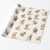 Niedlicher Hund Weihnachtswrapping Paper Geschenkpapier (Ungerollt)