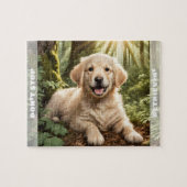 Niedlicher Hund Welpe Golden Retriever Individuell Puzzle (Horizontal)