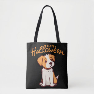 Niedlicher Hund Welpe Happy Hallowen Tasche