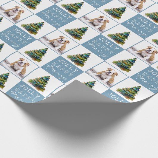 Niedlicher Hund Welpe Haustier Weihnachtsbaum Wass Geschenkpapier (Ecke)