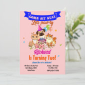 Niedlicher Hund Welpe-Kind-Geburtstagsparty Einladung (Stehend Vorderseite)