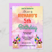 Niedlicher Hund Welpe-Kind-Geburtstagsparty Einladung (Vorne/Hinten)