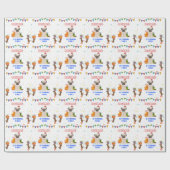 Niedlicher Hund Welpe-Kind-Geburtstagsparty Geschenkpapier (Flach)