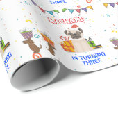 Niedlicher Hund Welpe-Kind-Geburtstagsparty Geschenkpapier (Rolleneckpunkt)