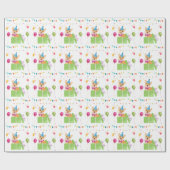 Niedlicher Hund Welpe-Kind-Geburtstagsparty Geschenkpapier (Flach)