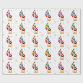 Niedlicher Hund Welpe-Kind-Geburtstagsparty Geschenkpapier (Flach)