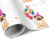 Niedlicher Hund Welpe-Kind-Geburtstagsparty Geschenkpapier (Rolleneckpunkt)