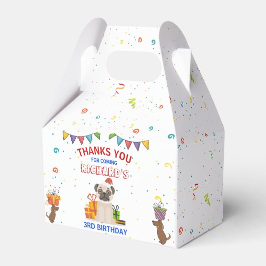 Niedlicher Hund Welpe-Kind-Geburtstagsparty Geschenkschachtel (Vorderseite)