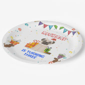 Niedlicher Hund Welpe-Kind-Geburtstagsparty Pappteller (Schrägansicht)