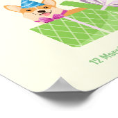 Niedlicher Hund Welpe-Kind-Geburtstagsparty Poster (Ecke)