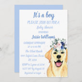 Niedlicher Hund Welpe Labrador Fun Kinderdusche Einladung (Vorne/Hinten)