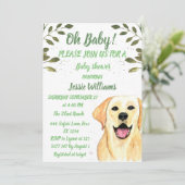 Niedlicher Hund Welpe Labrador Green Baby Boy Dusc Einladung (Stehend Vorderseite)