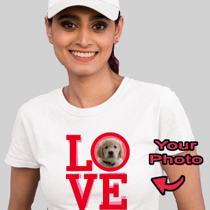Niedlicher Hund Welpe Liebe Personalisiert Foto T  T-Shirt