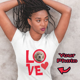 Niedlicher Hund Welpe Liebe Personalisiert Foto T T-Shirt