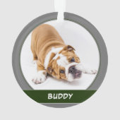 Niedlicher Hund Welpe Modernes Weihnachtsgebäck Fo Ornament (Rückseite)